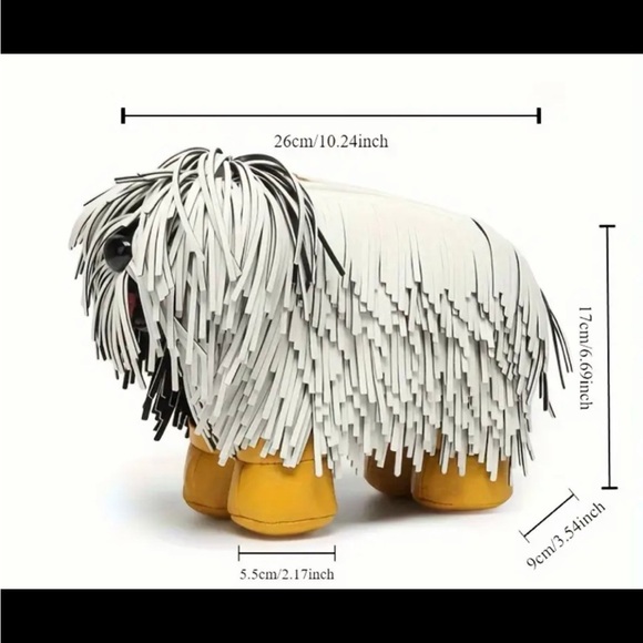 Whimsical Dog-Shaped Handbag with Yellow Strap NWOT - Picture 2 of 9